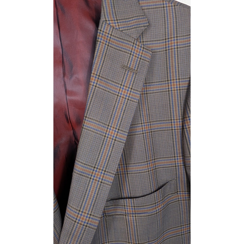 Tom Jones Innocenti Men's Plaid Blazer Sport Coat Wool Blend‎ 2 Button 50/33